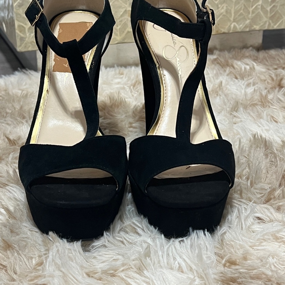 Jessica Simpson Black Platform Sandals